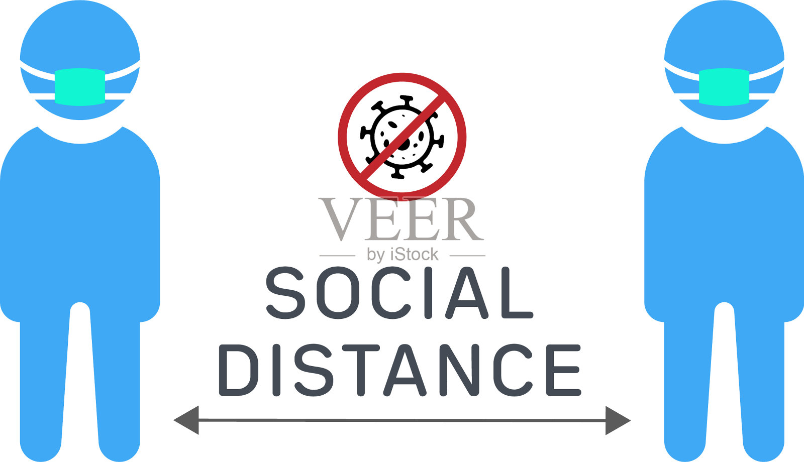 社交距离是指在公共场合保持距离插画图片素材