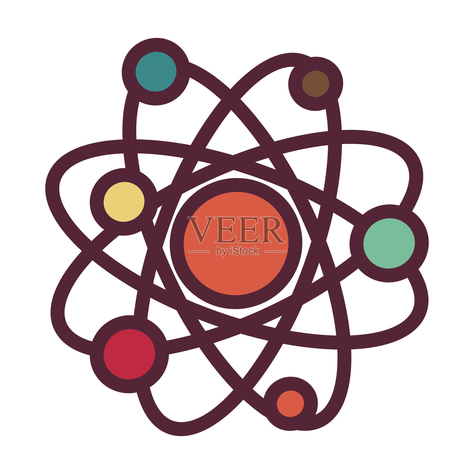 原子或分子结构孤立图标设计元素图片