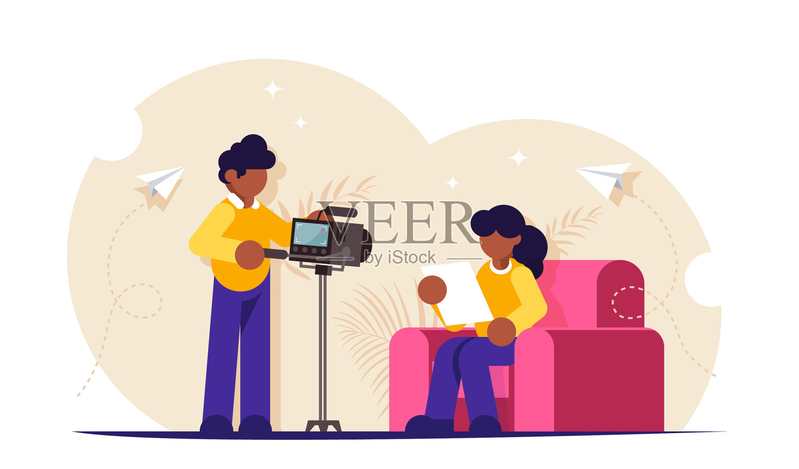 创建视频内容为您的博客人设计元素图片