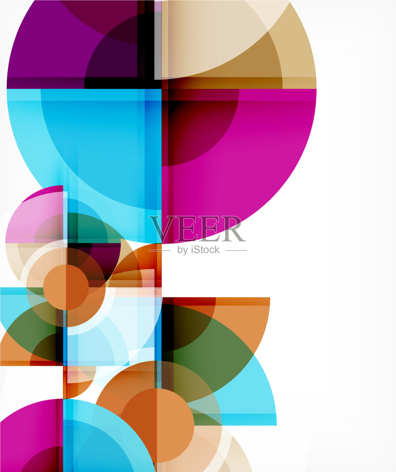 抽象背景圆和三角形设计插画图片素材