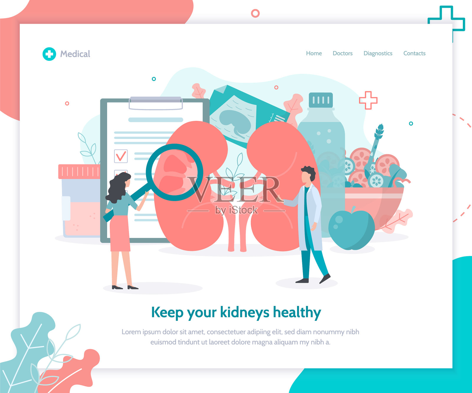 肾脏健康登陆页面设计模板素材