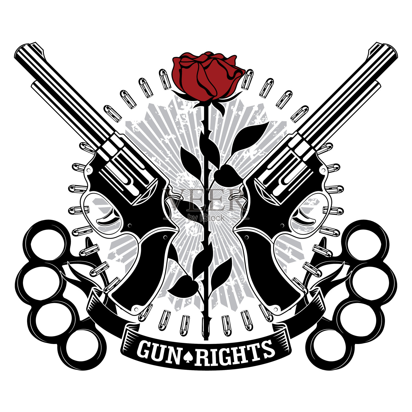 设计用手枪两只左轮一圈设计元素图片