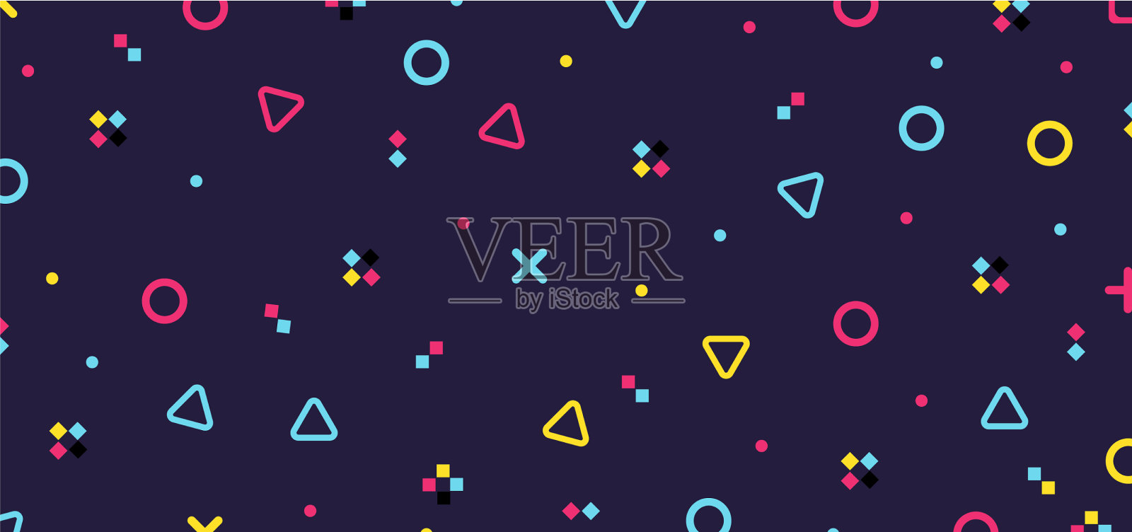 抽象的彩色几何潮人图案插画图片素材