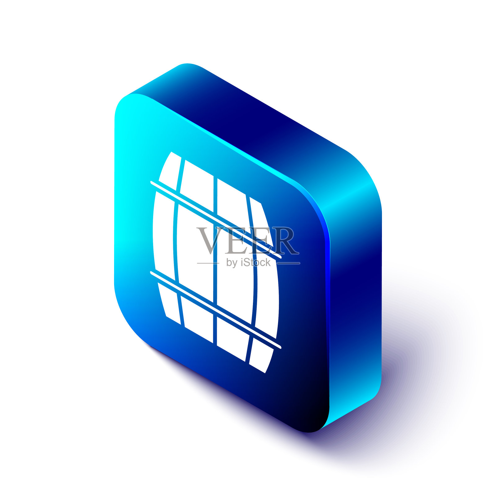 等距木桶图标孤立在白色图标素材