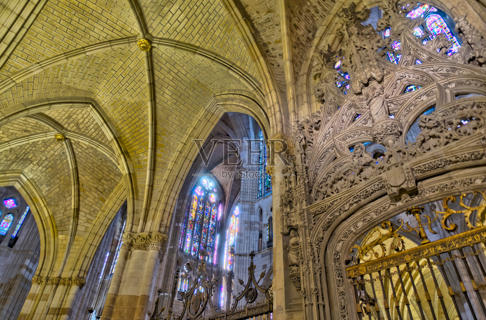 里昂大教堂,西班牙照片摄影图片