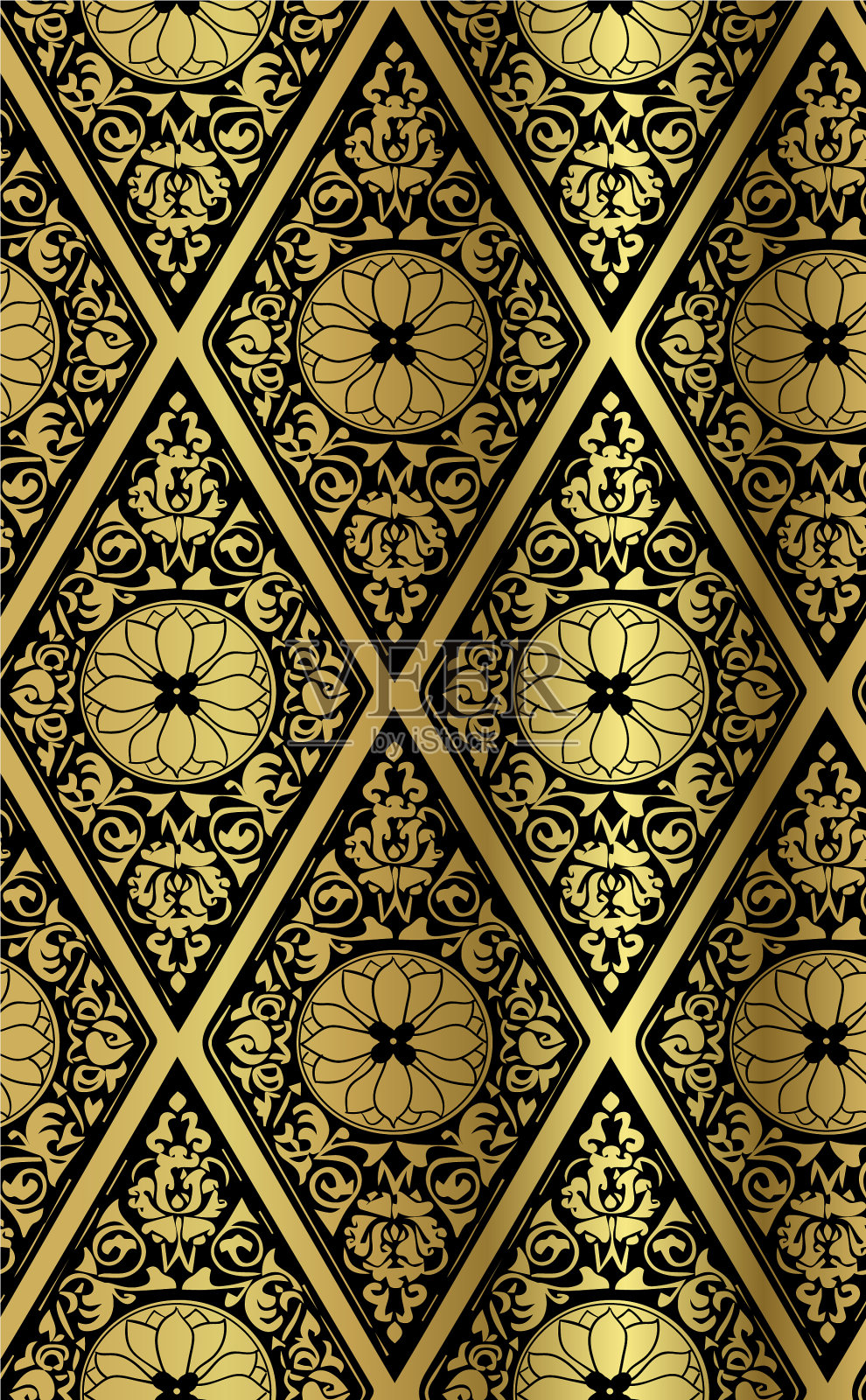 中国几何无缝图案东方黑色插画图片素材