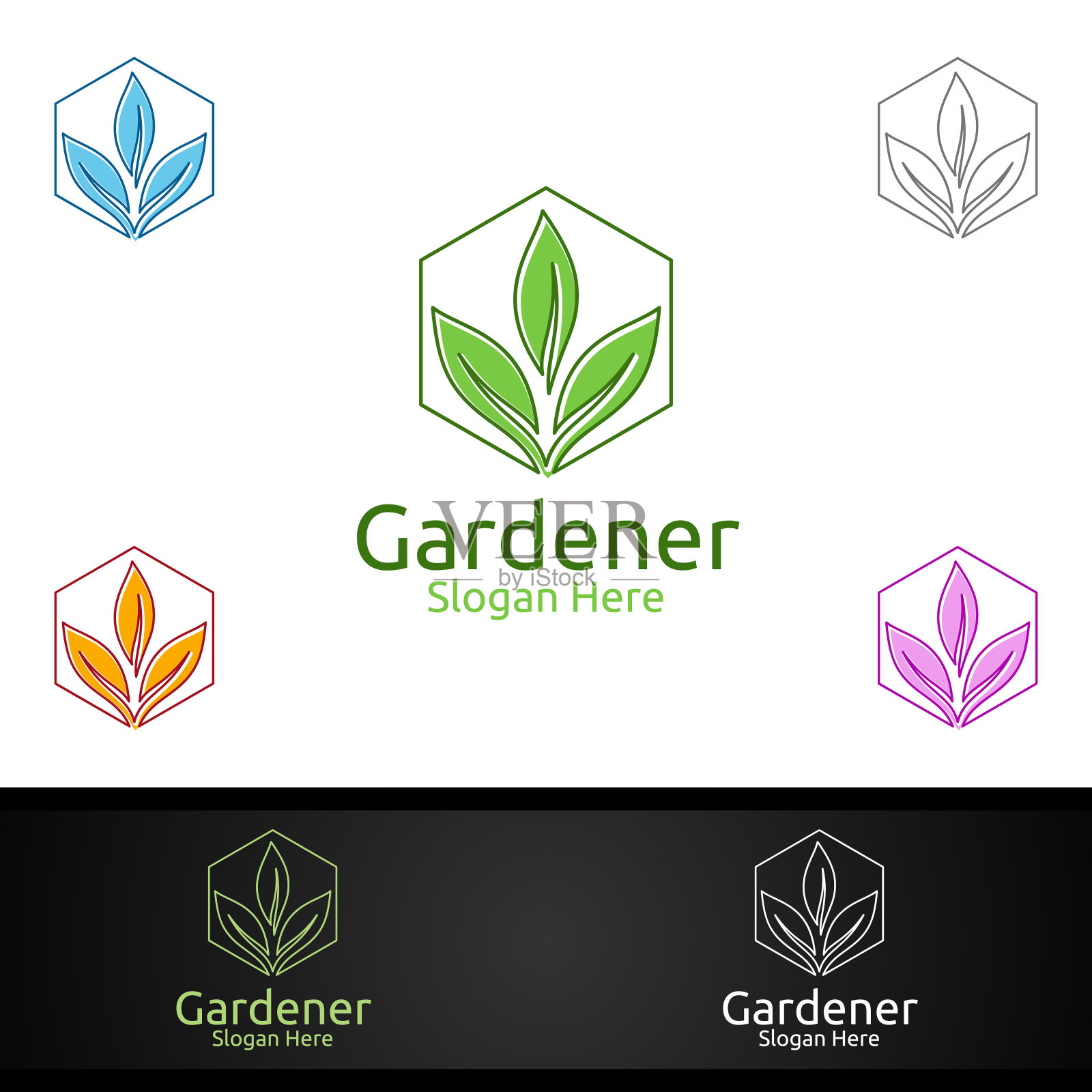 植物园艺护理符号设计插画图片素材