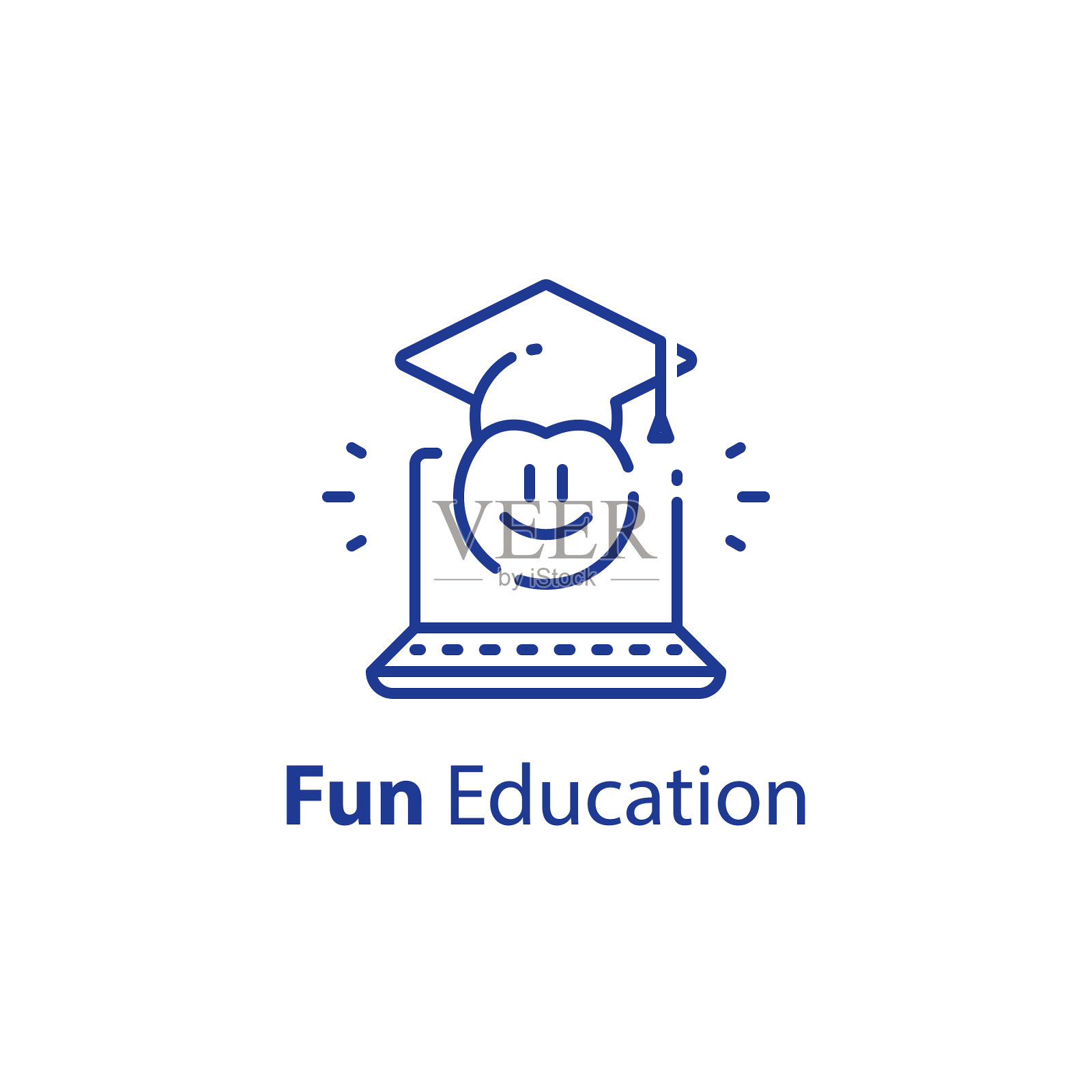 表情符号和教育概念有趣的学习插画图片素材