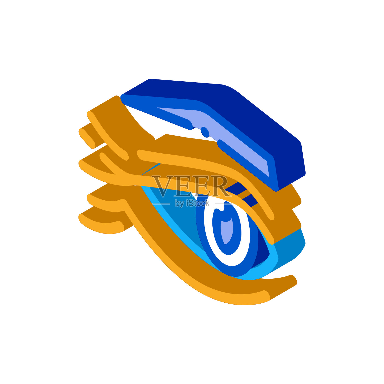 眼睑皱纹等距图标矢量插图插画图片素材