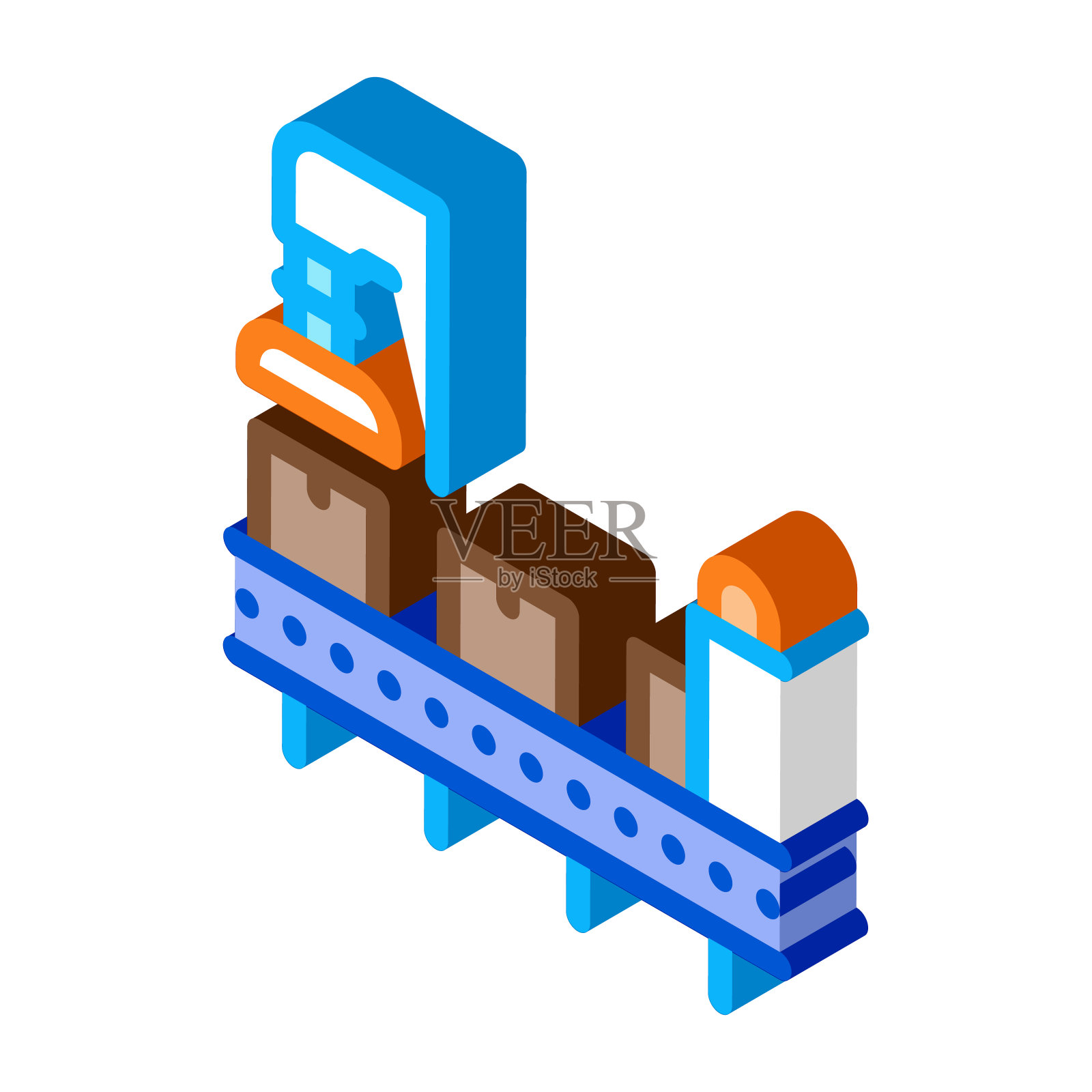 制造过程等距图标矢量插图插画图片素材