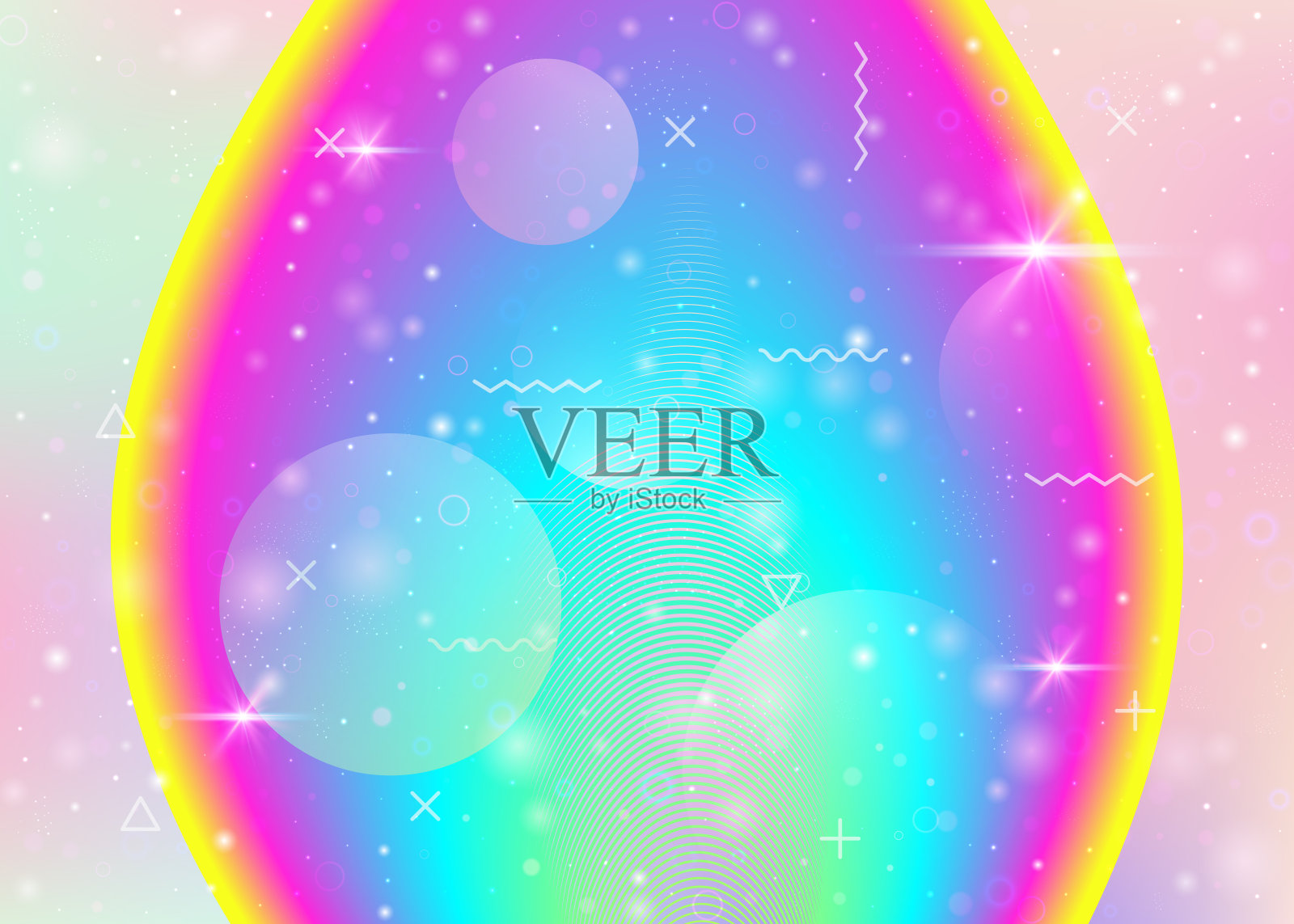 彩虹背景与充满活力的梯度。全息动态流体。宇宙全息图。插画图片素材