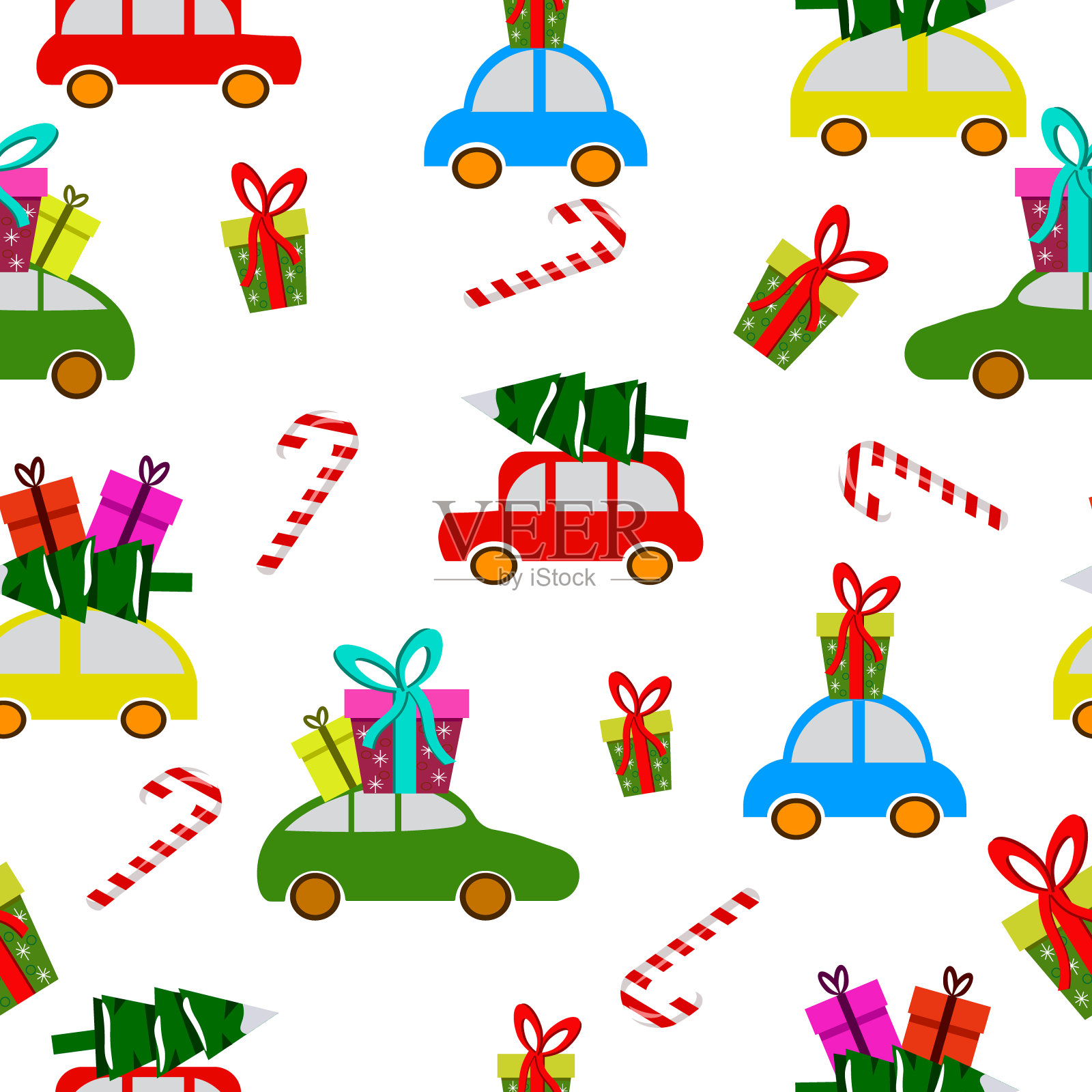 圣诞节图案新年图案白色背景矢量素材插画图片素材