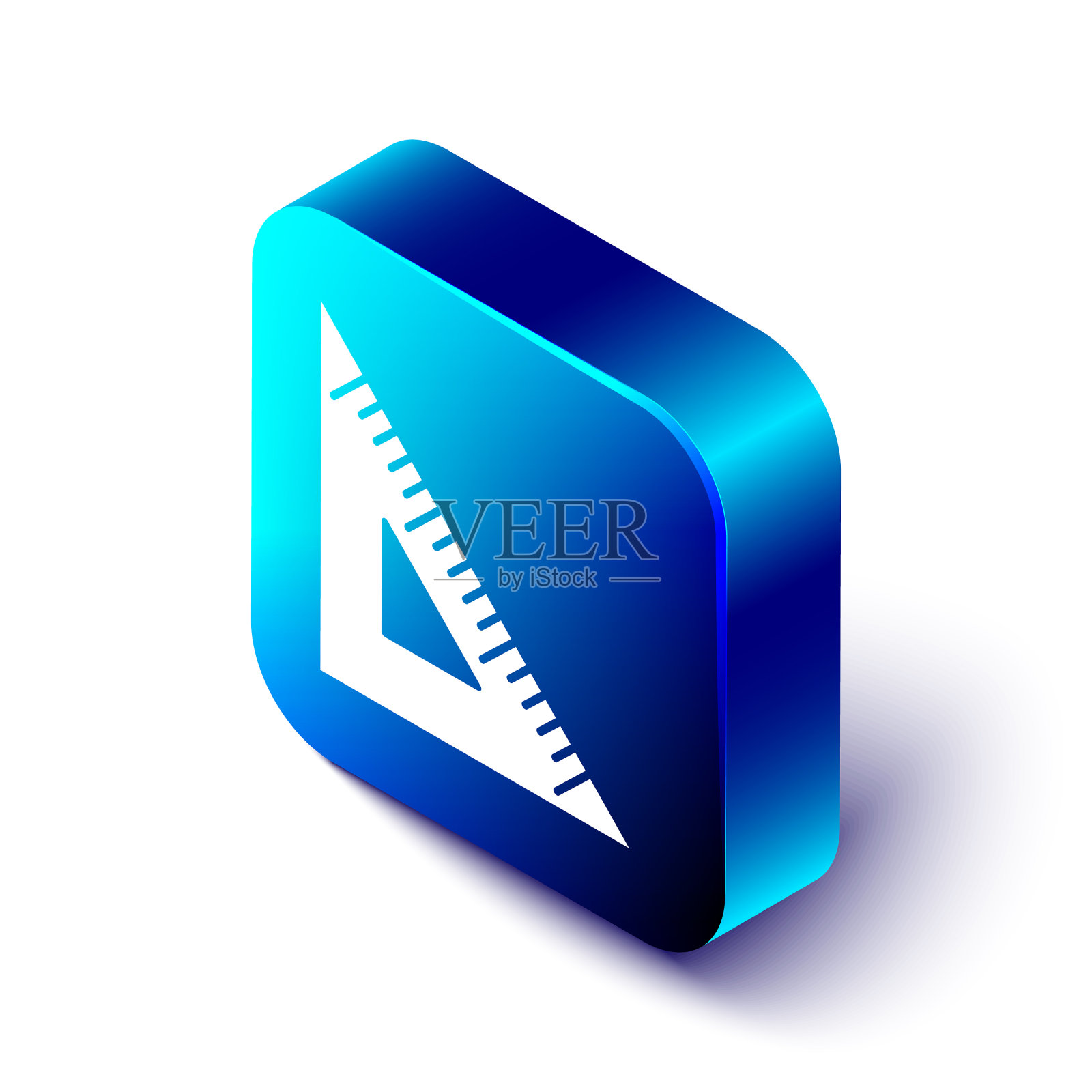 等距三角形标尺图标孤立在白色图标素材