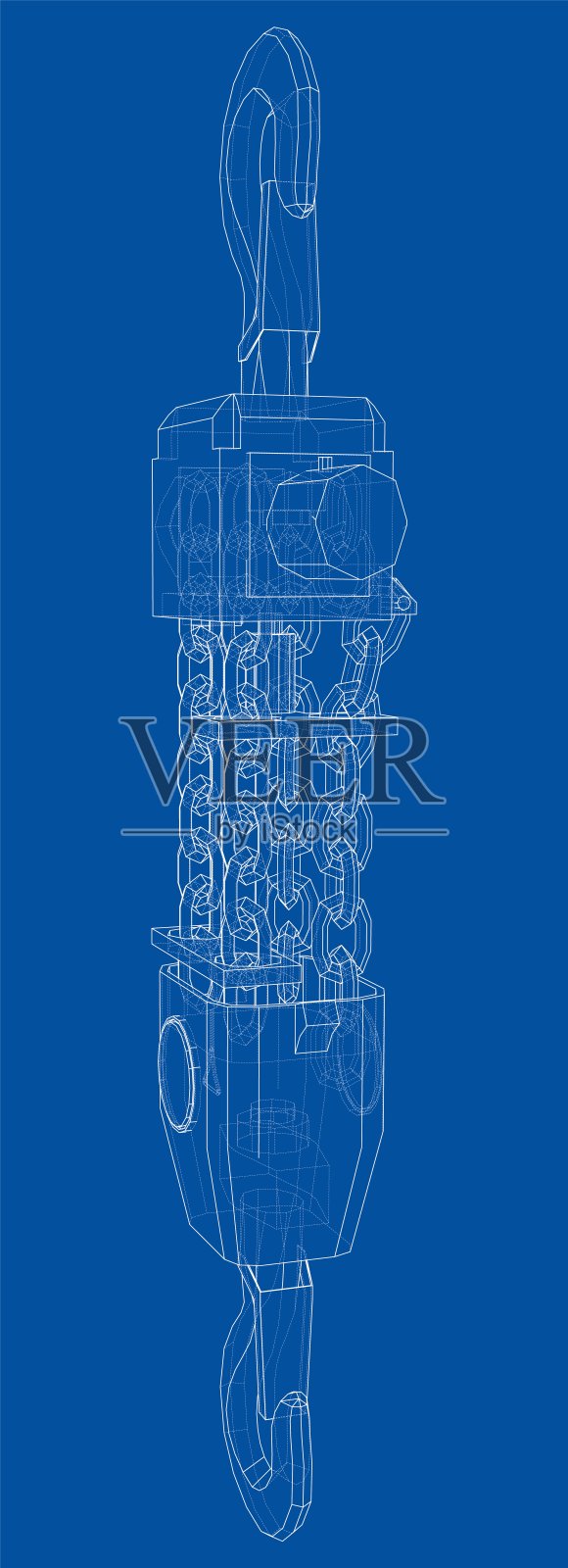 气动钢丝绳绞车概念概述。向量插画图片素材