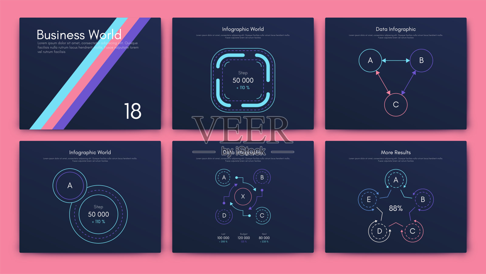 大量的信息图表元素。EPS10。股票向量设计模板素材