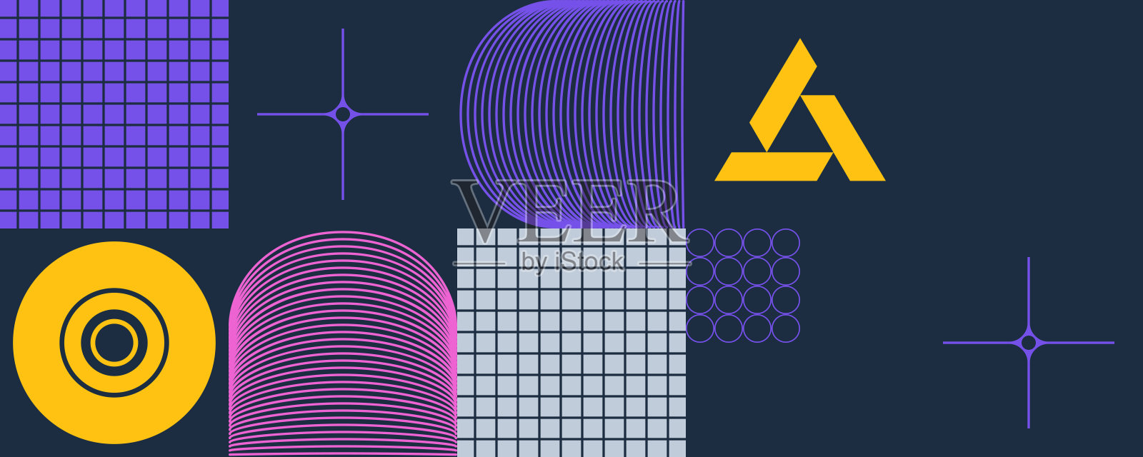 复古未来抽象矢量模式插画图片素材