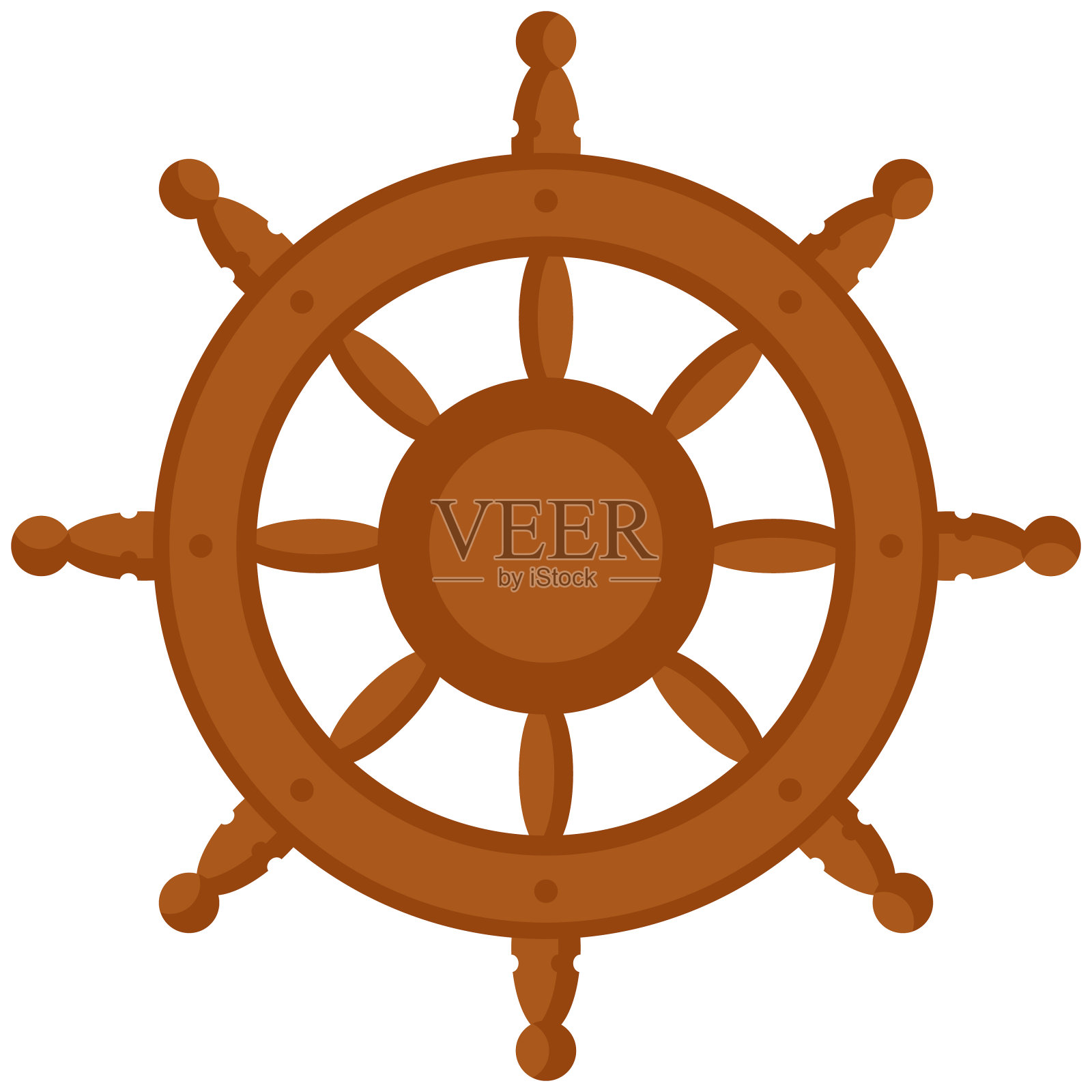 船的车轮在卡通风格。设计元素图片