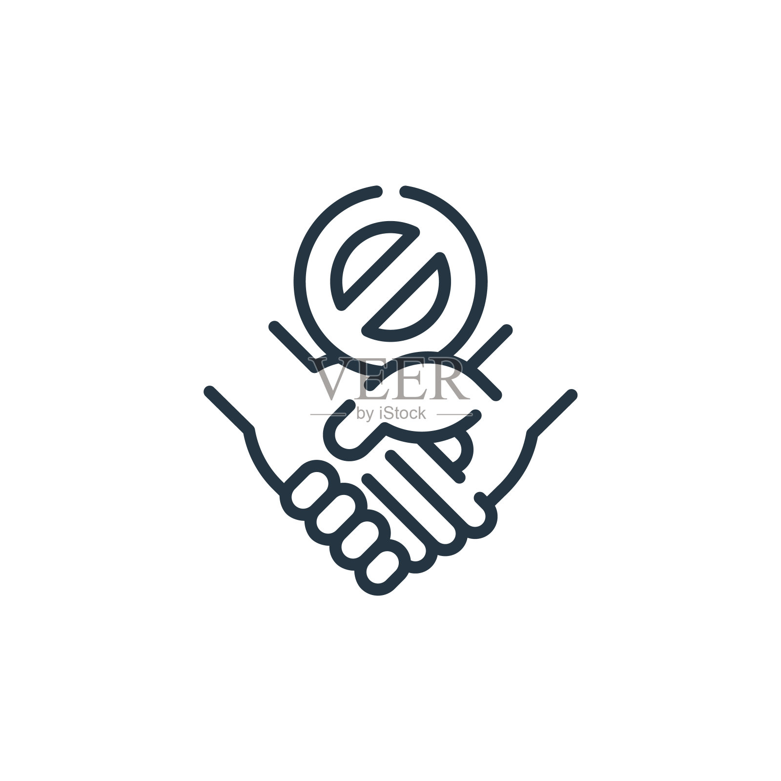 不要触摸孤立在白色背景上的矢量图标。轮廓、细线不要碰图标用于网站设计和手机、应用程序开发。细线不触摸轮廓图标矢量插图。插画图片素材