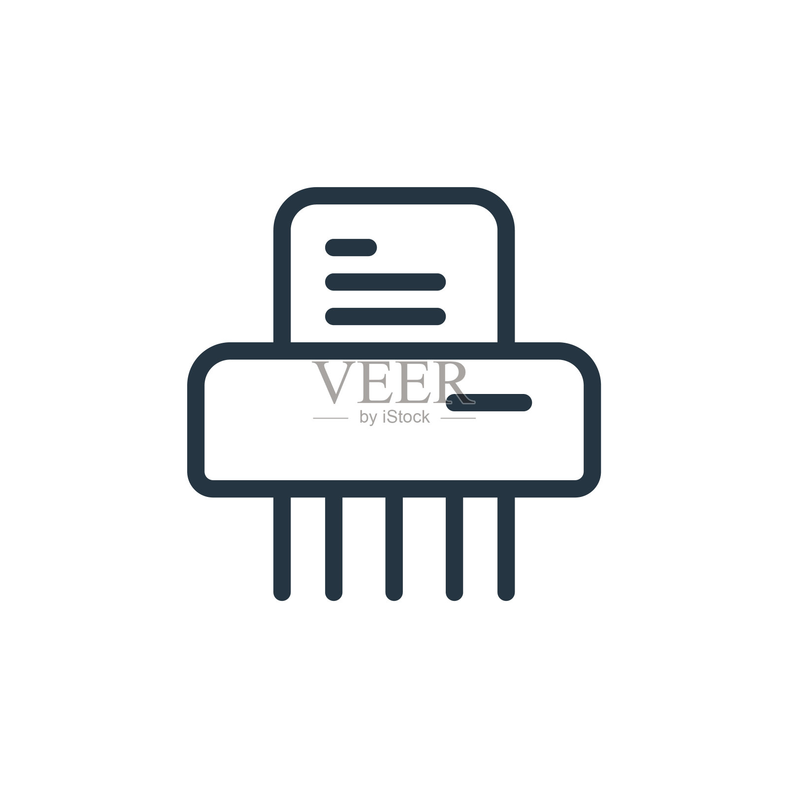 碎纸机矢量图标孤立在白色背景。轮廓，细线碎纸机图标，用于网站设计和移动，应用程序开发。细线碎纸机轮廓图标矢量。图标素材