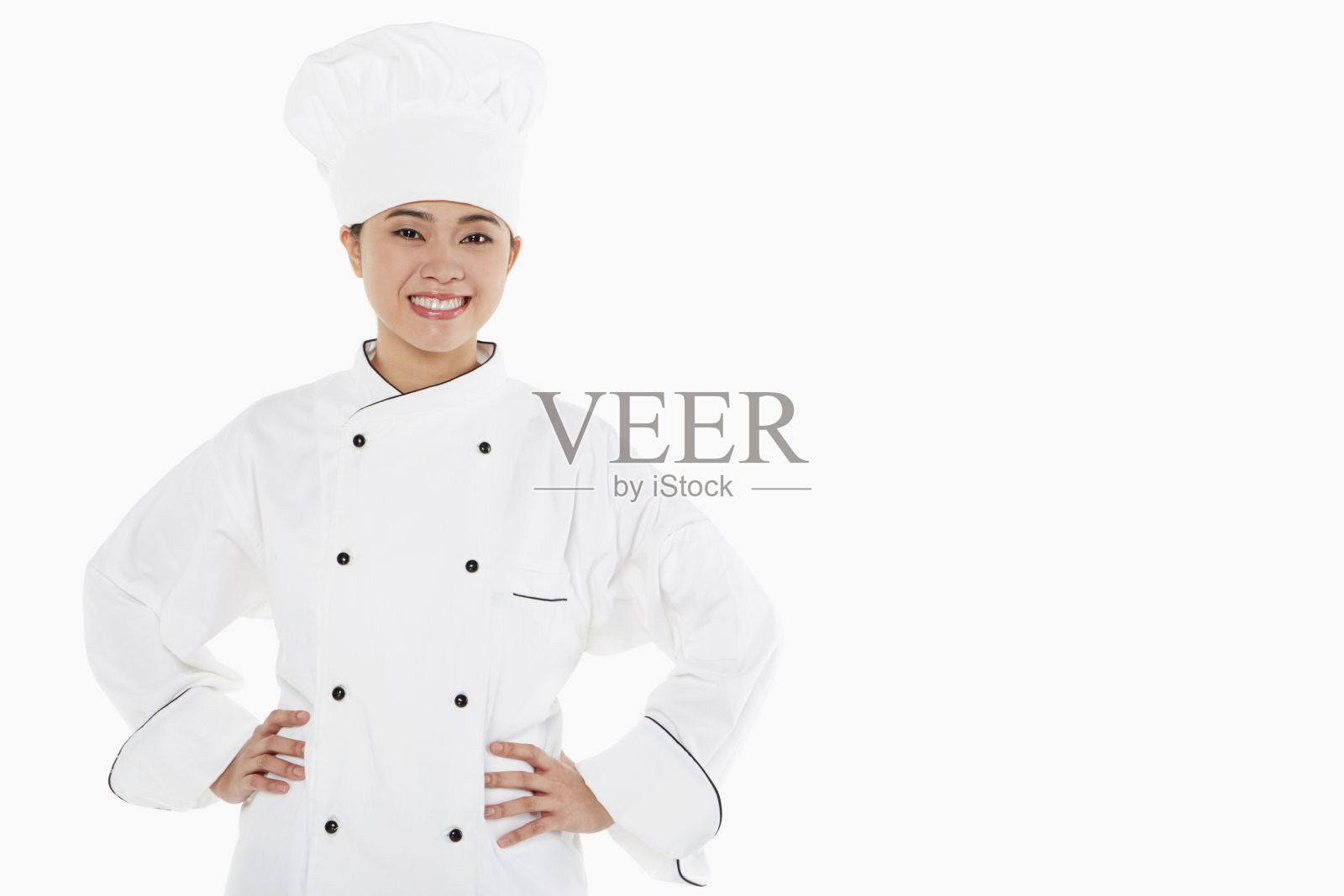 女厨师微笑的肖像照片摄影图片