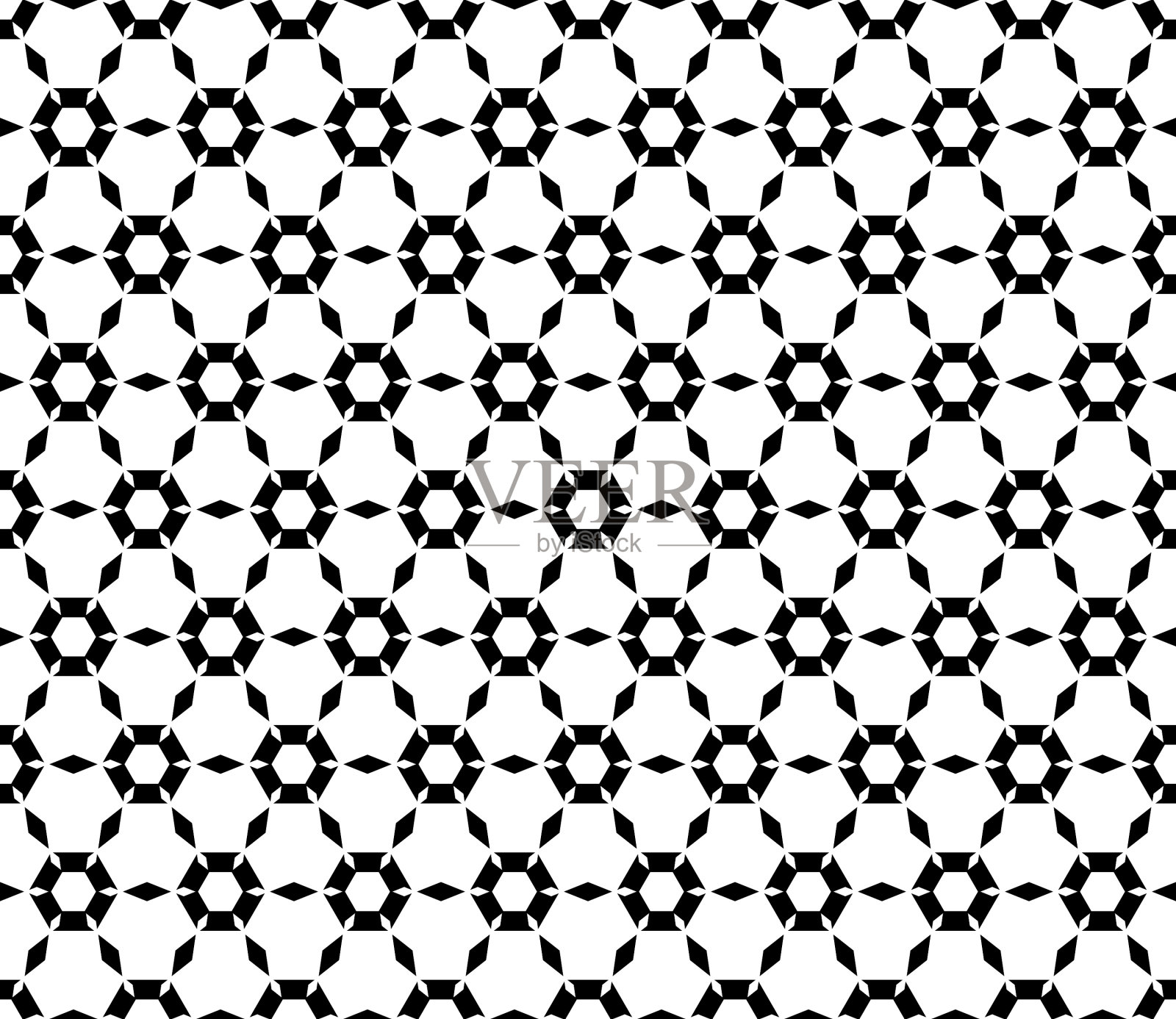 简单的黑白六角形图案插画图片素材