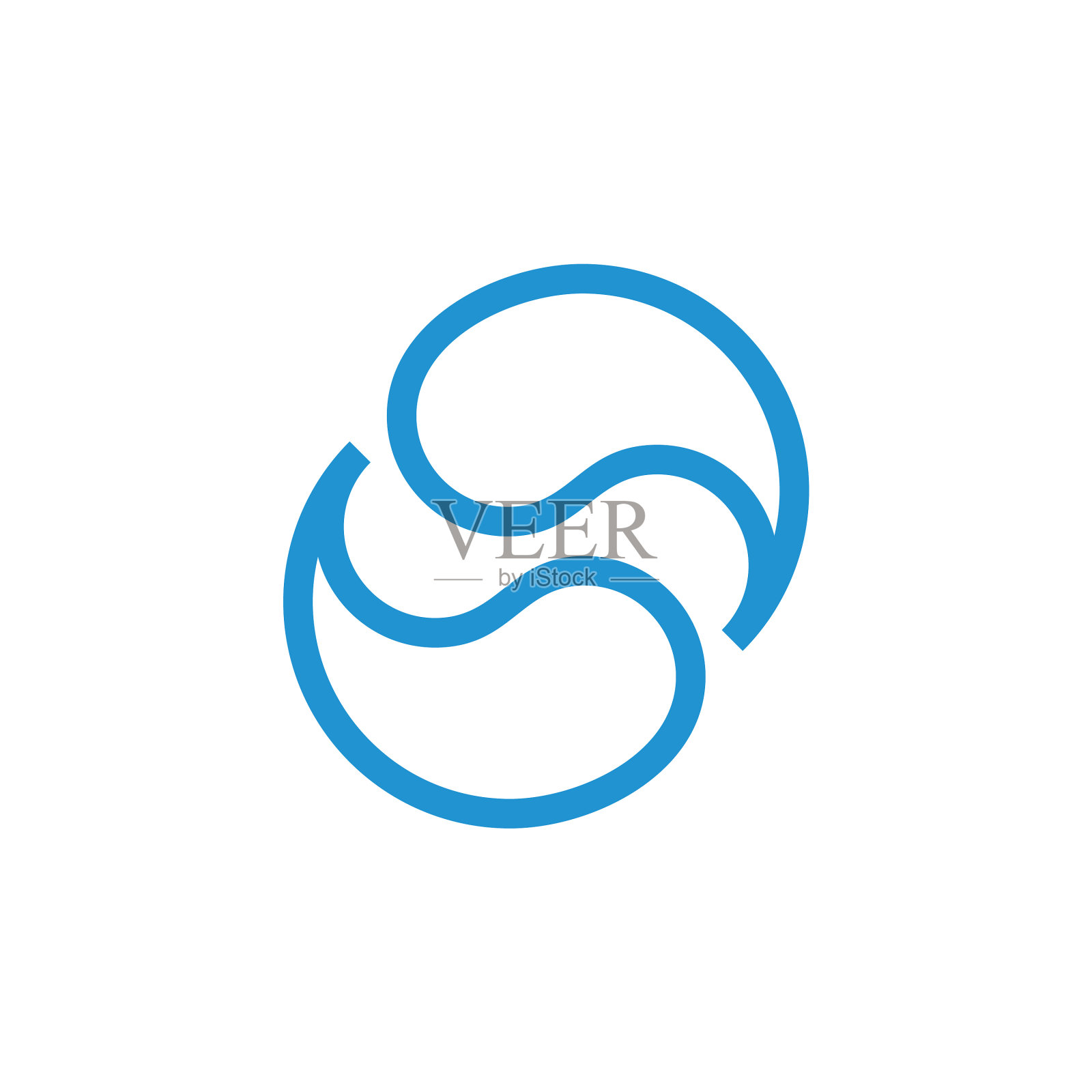 旋转曲线线圆标志设计元素图片