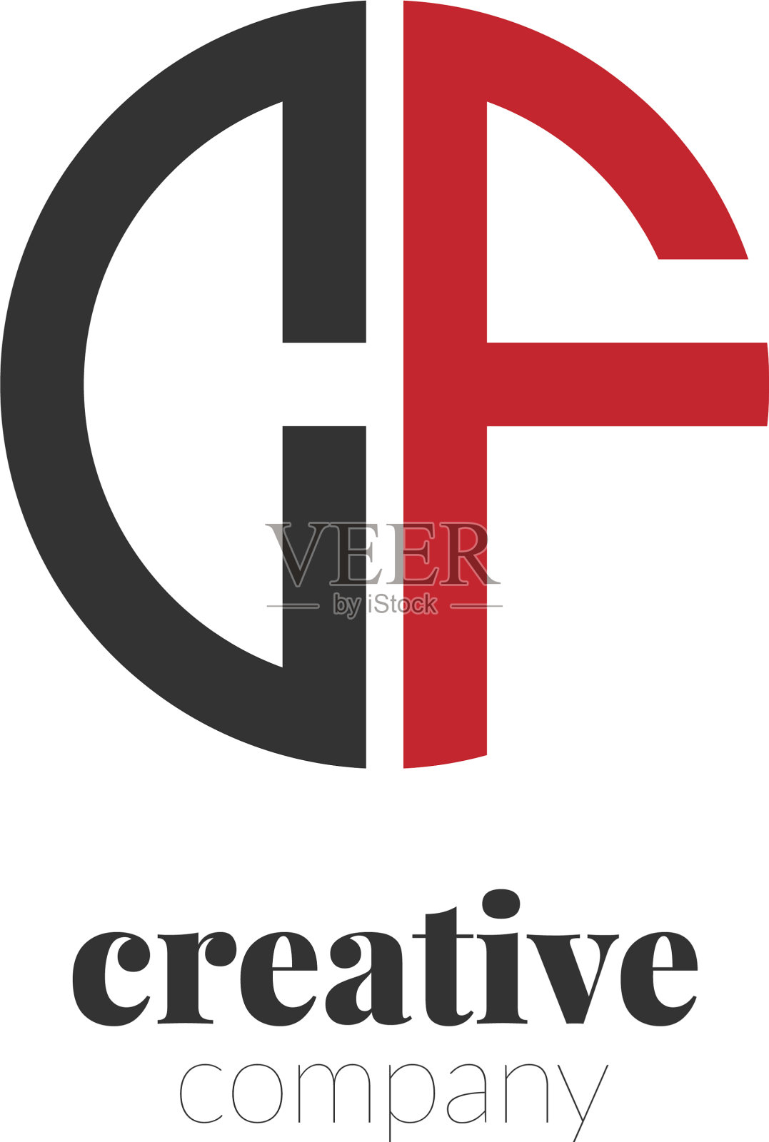 首字母cf创意优雅的圆标志插画图片素材