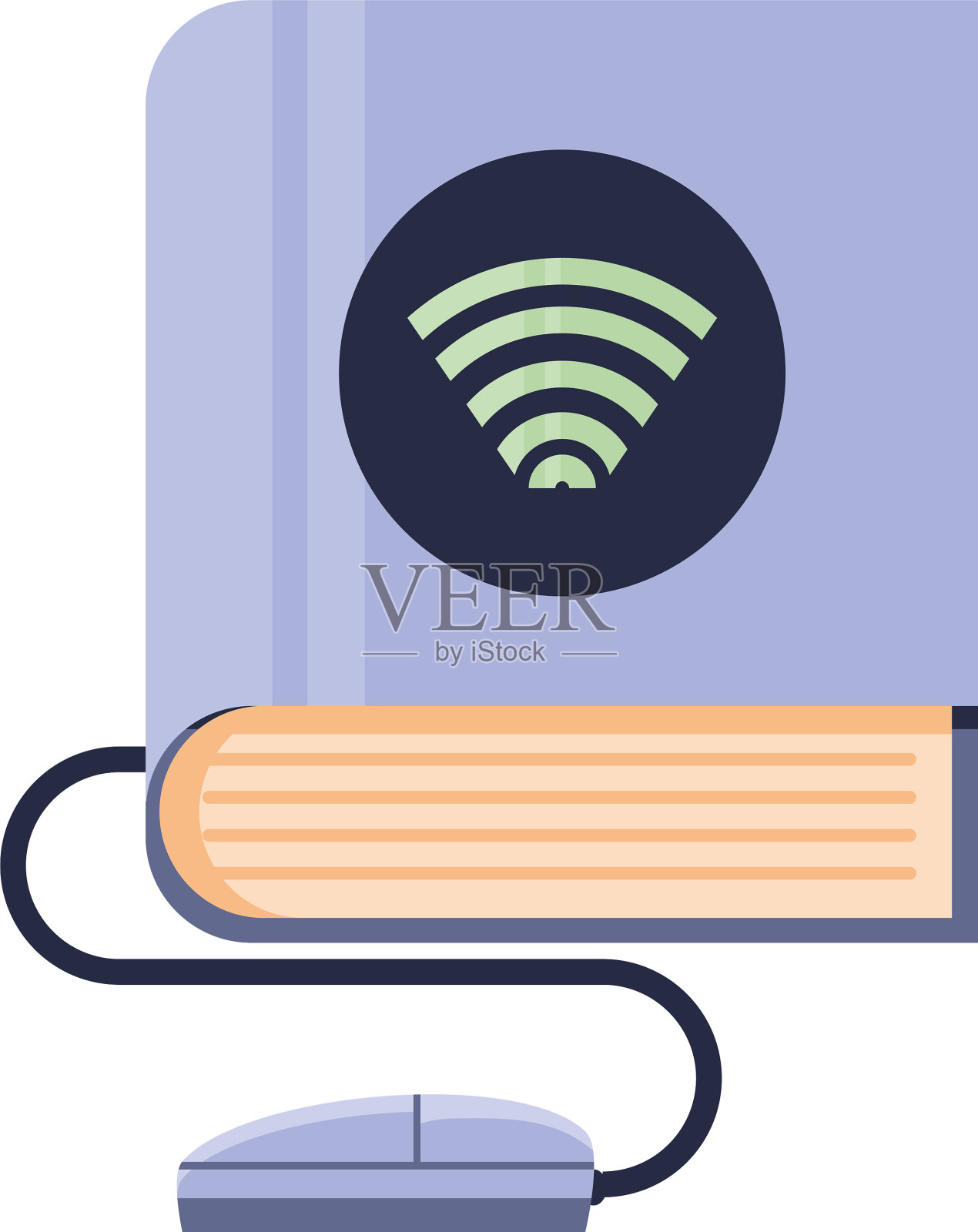 书本和电脑鼠标在线教育设计元素图片