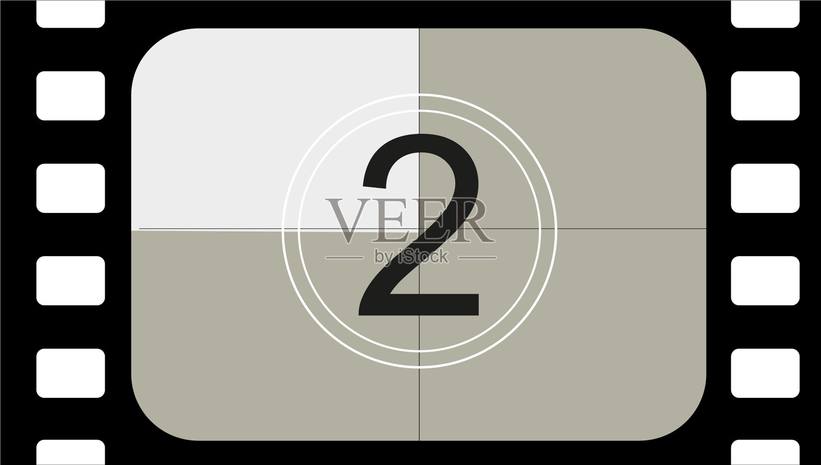 经典电影倒计时帧排在第二插画图片素材