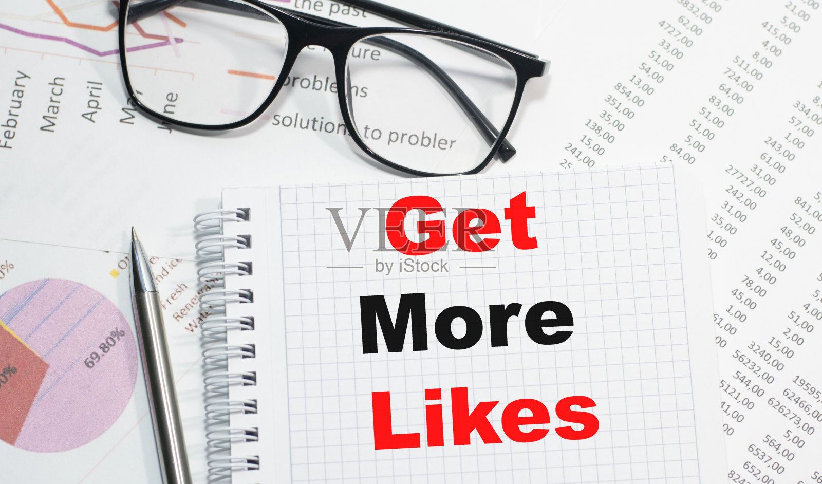 获得更多喜欢写在记事本视图以上业务概念照片摄影图片