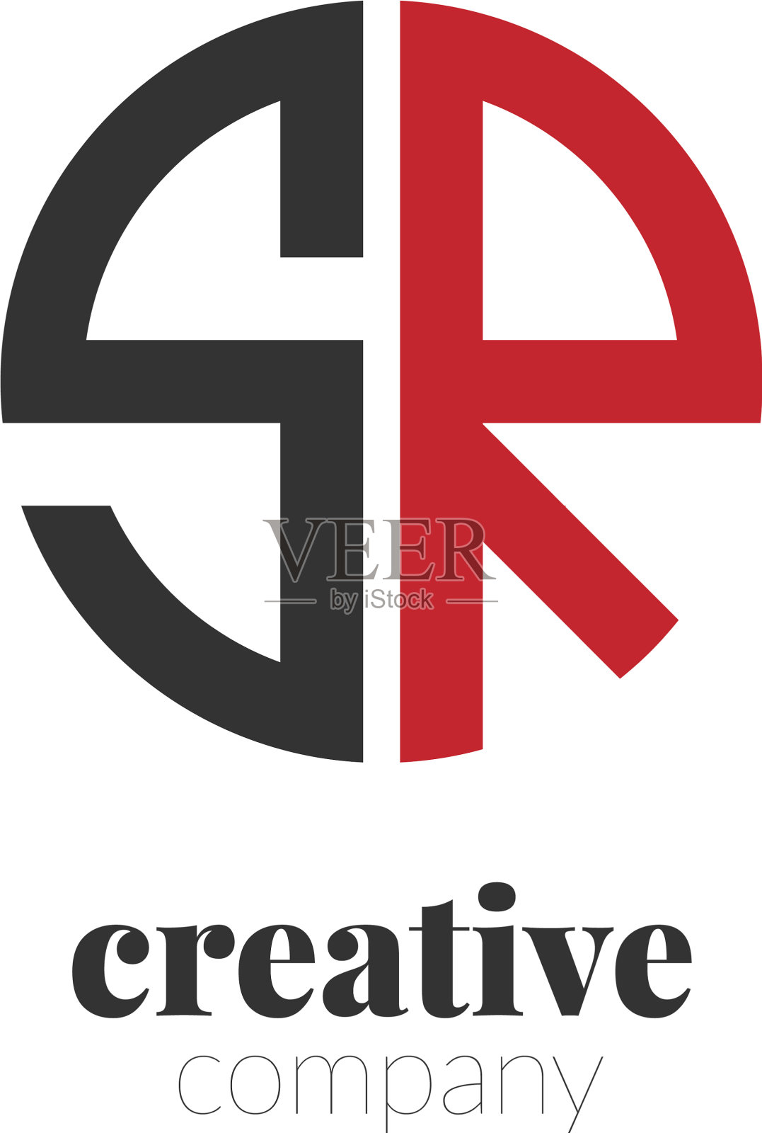 首字母sr创意优雅的圆标志插画图片素材