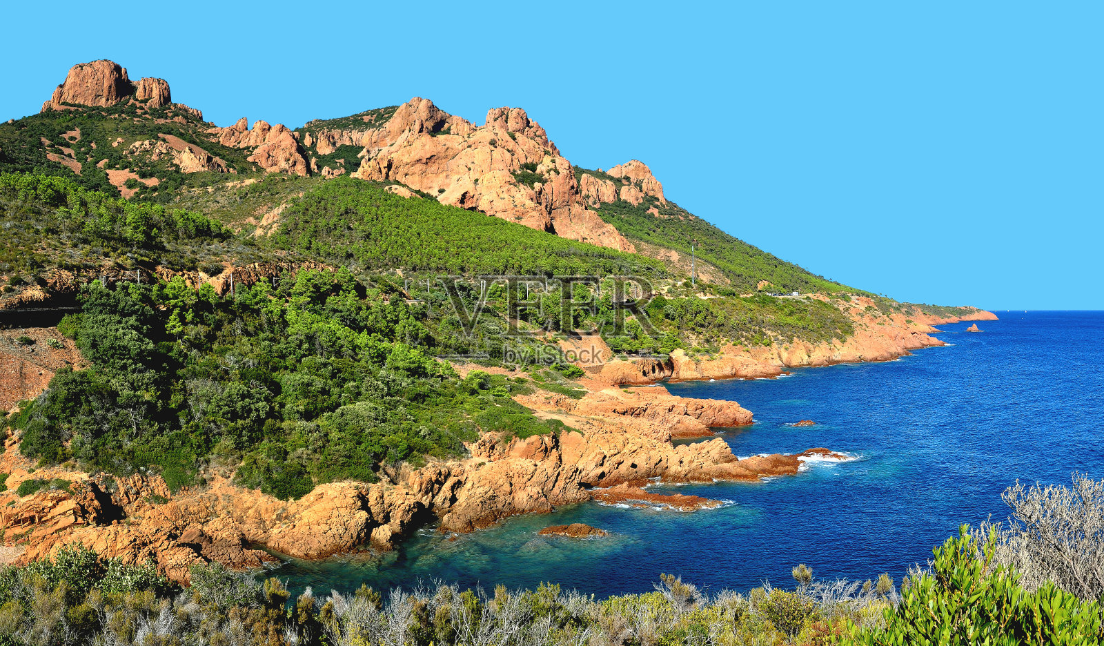 Calanque du Petit Caneiret, Massif, Provence，法国照片摄影图片