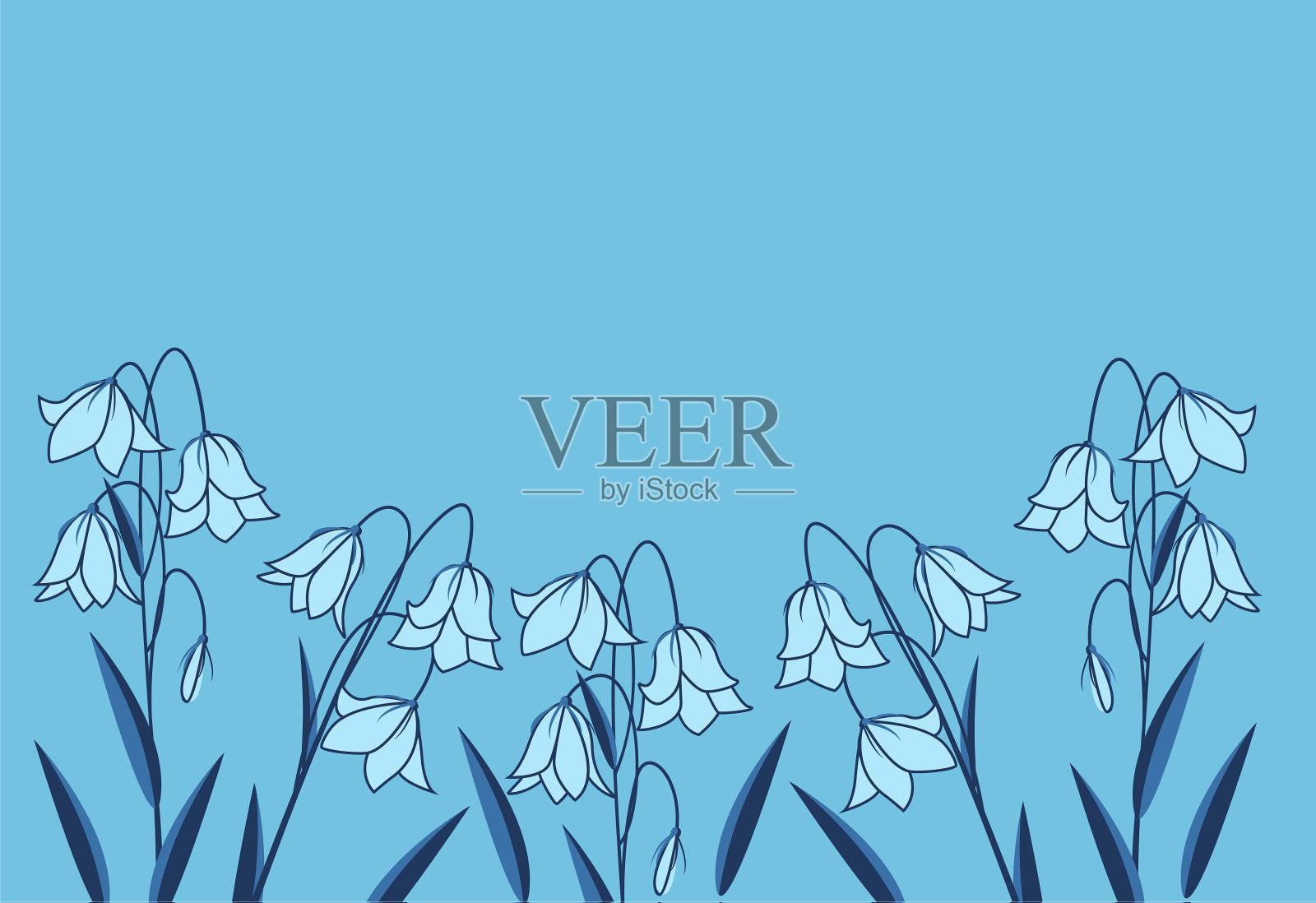 背景草地鲜花插画图片素材