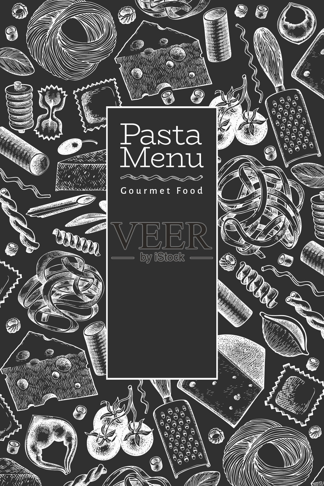 意大利面食加手工模板设计插画图片素材