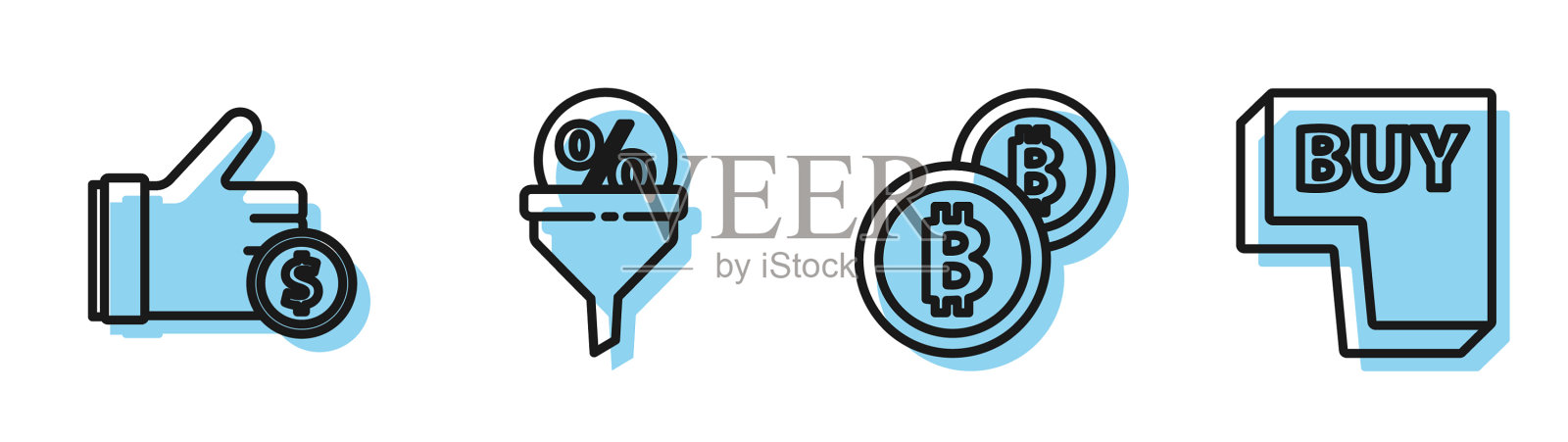 比特币手握加密货币插画图片素材