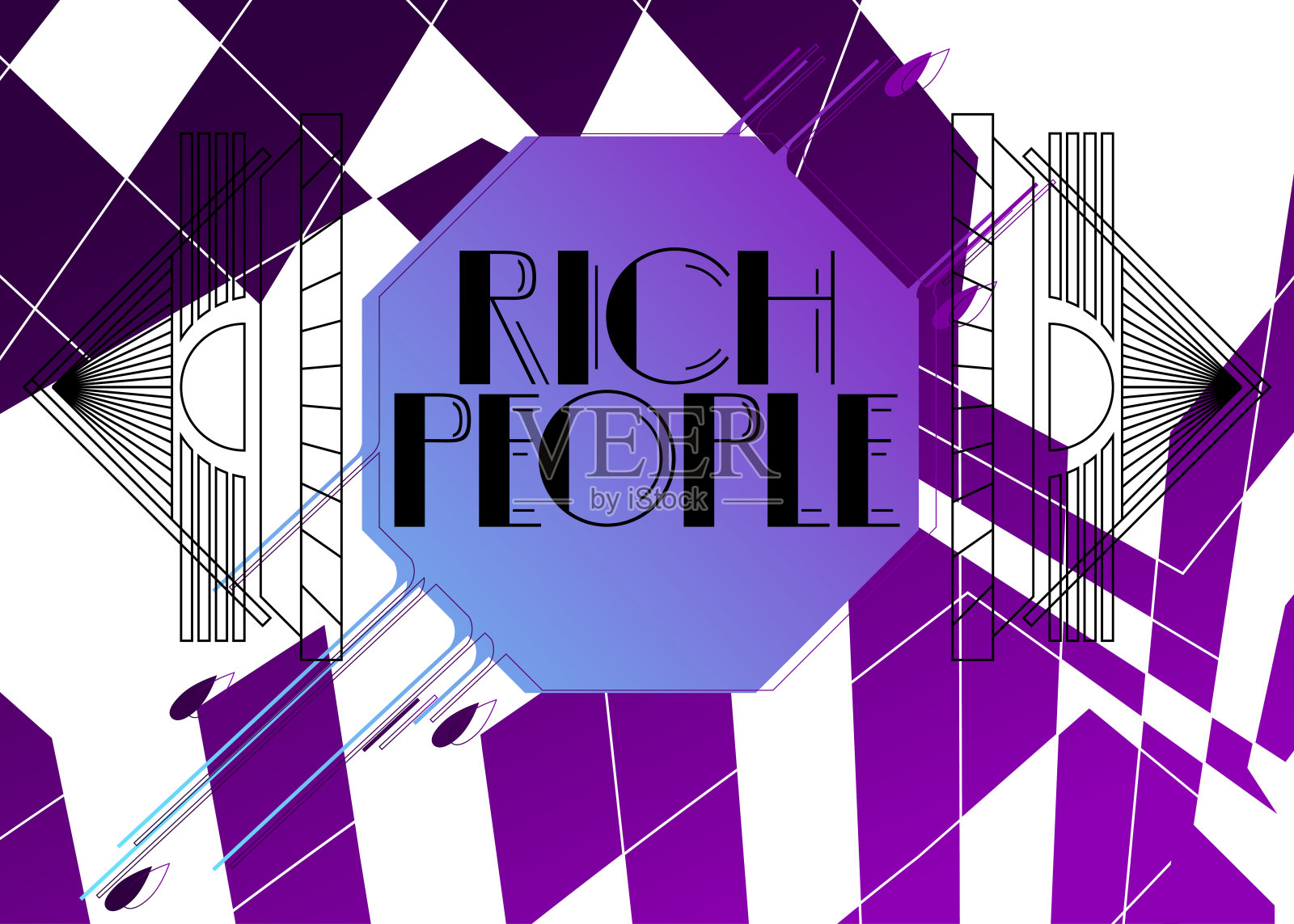 艺术装饰复古富人们的文本。插画图片素材