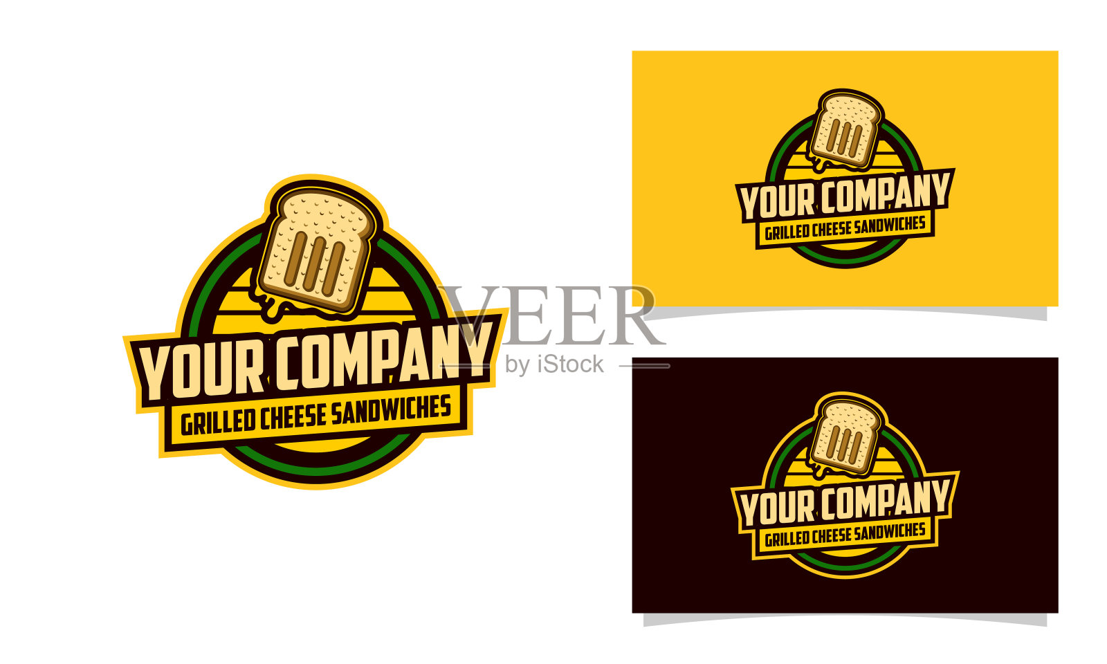 奶酪烧烤标志设计模板插画图片素材