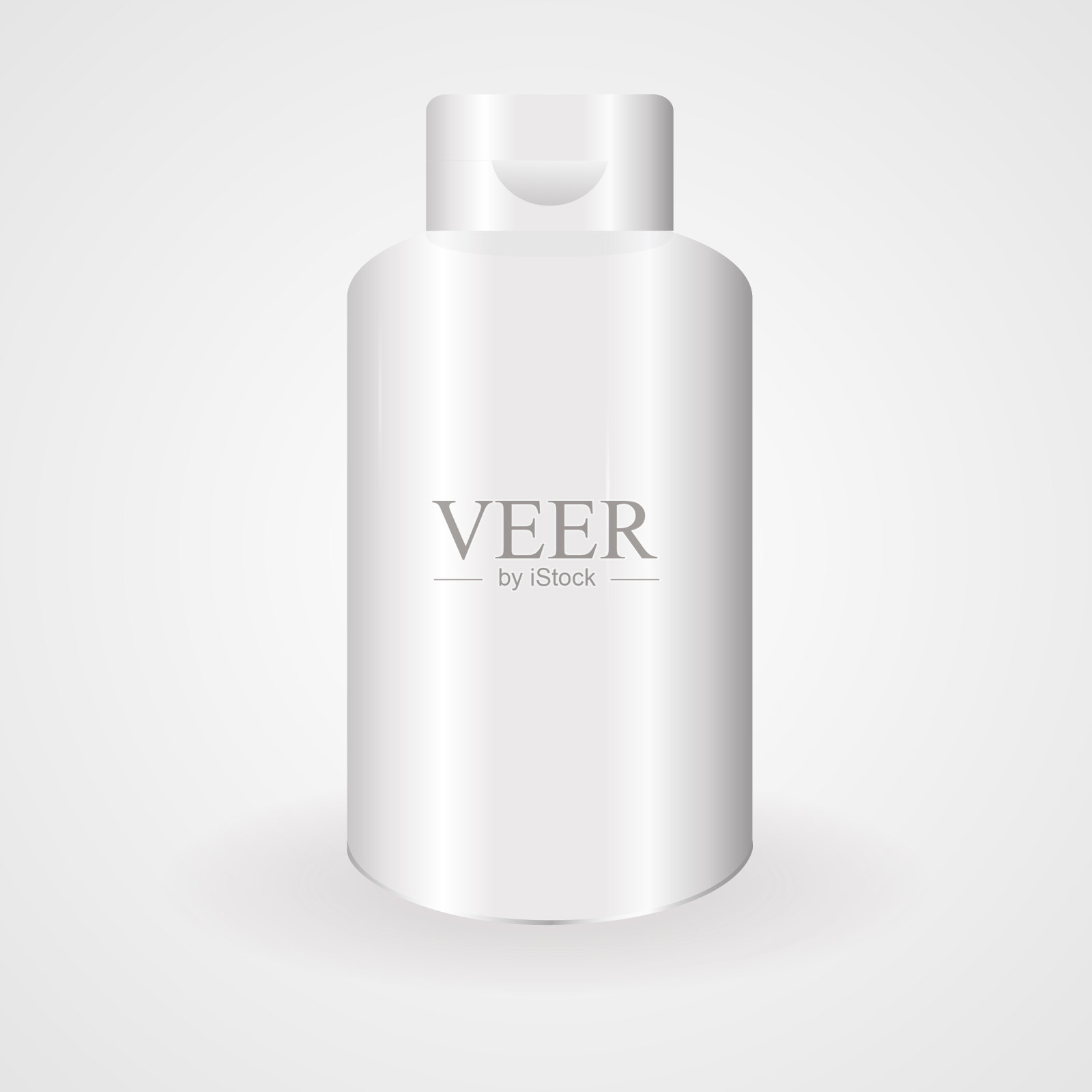 矢量空白化妆品容器的奶油，粉末或凝胶。3d特写在白色的背景。容器模型。三维向量。孤立的白色背景。化妆包。白色背景霜化妆品纹理。孤立的白色背景。插画图片素材