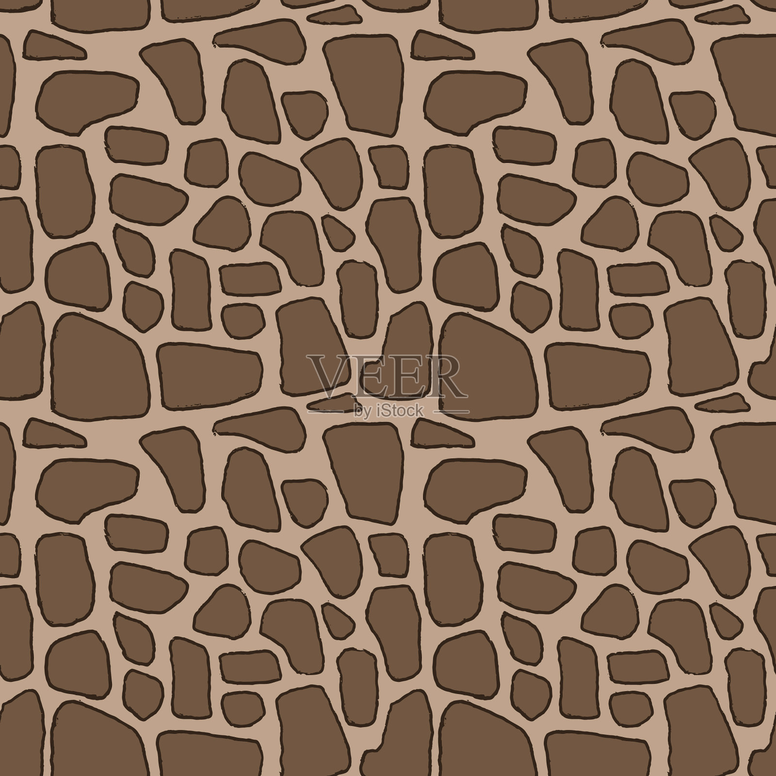 石头手绘无缝棕色图案插画图片素材