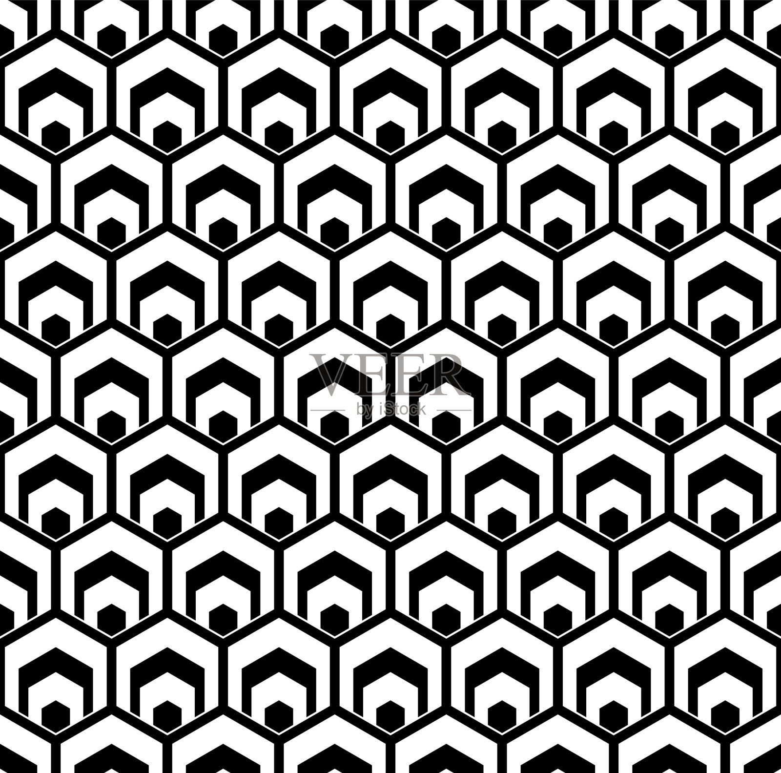 无缝的六边形模式插画图片素材
