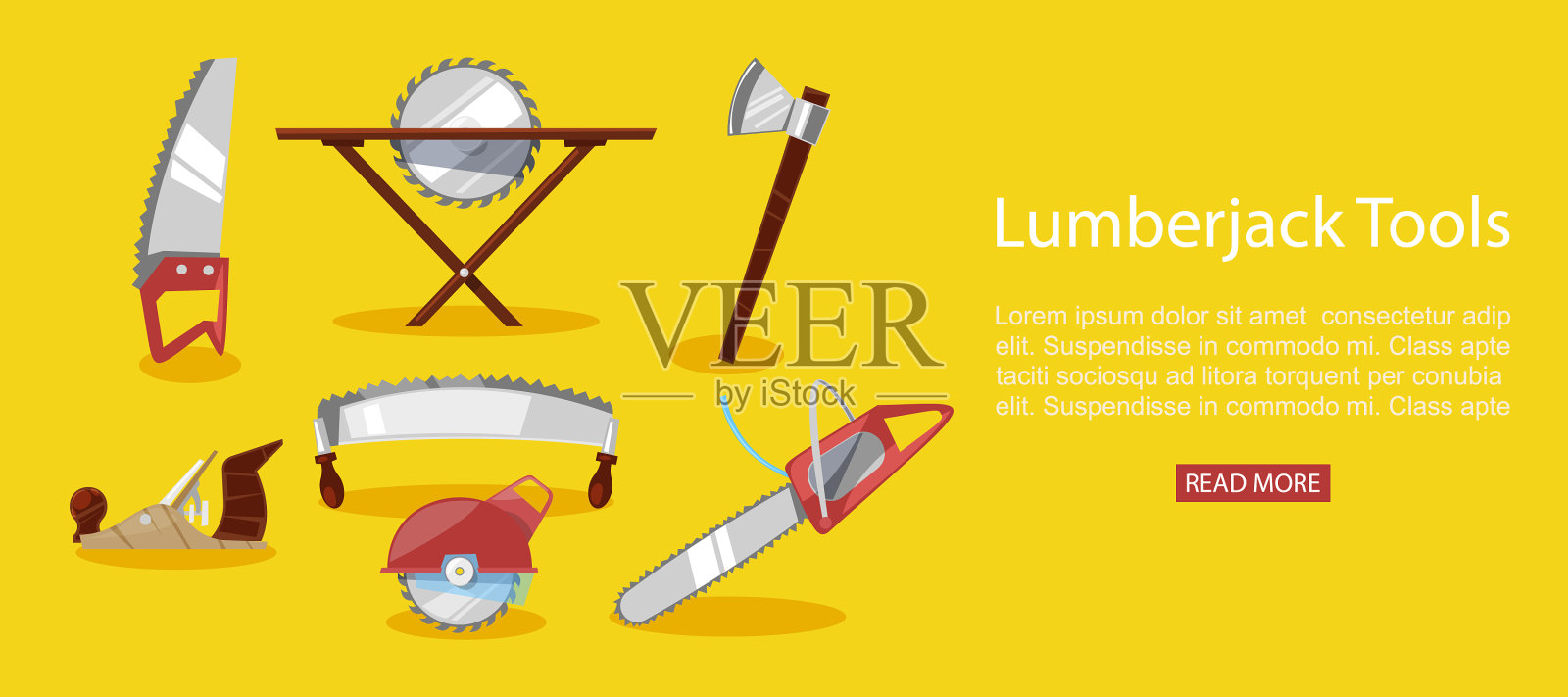 木材业伐木工人插画图片素材