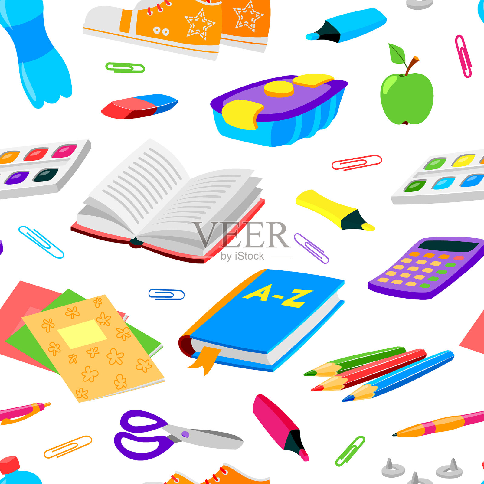 9月返校无缝模式插画图片素材