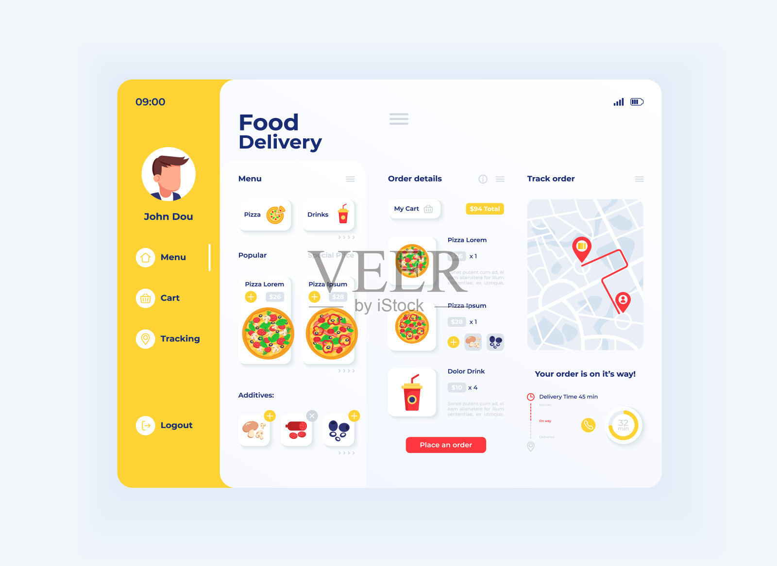 披萨送片接口矢量模板插画图片素材