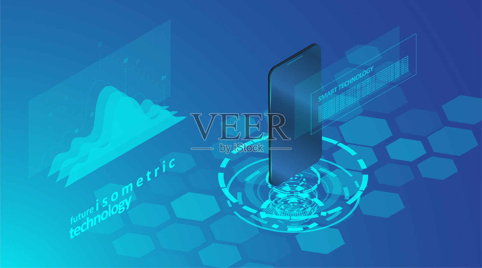 带数字屏幕的智能手机插画图片素材