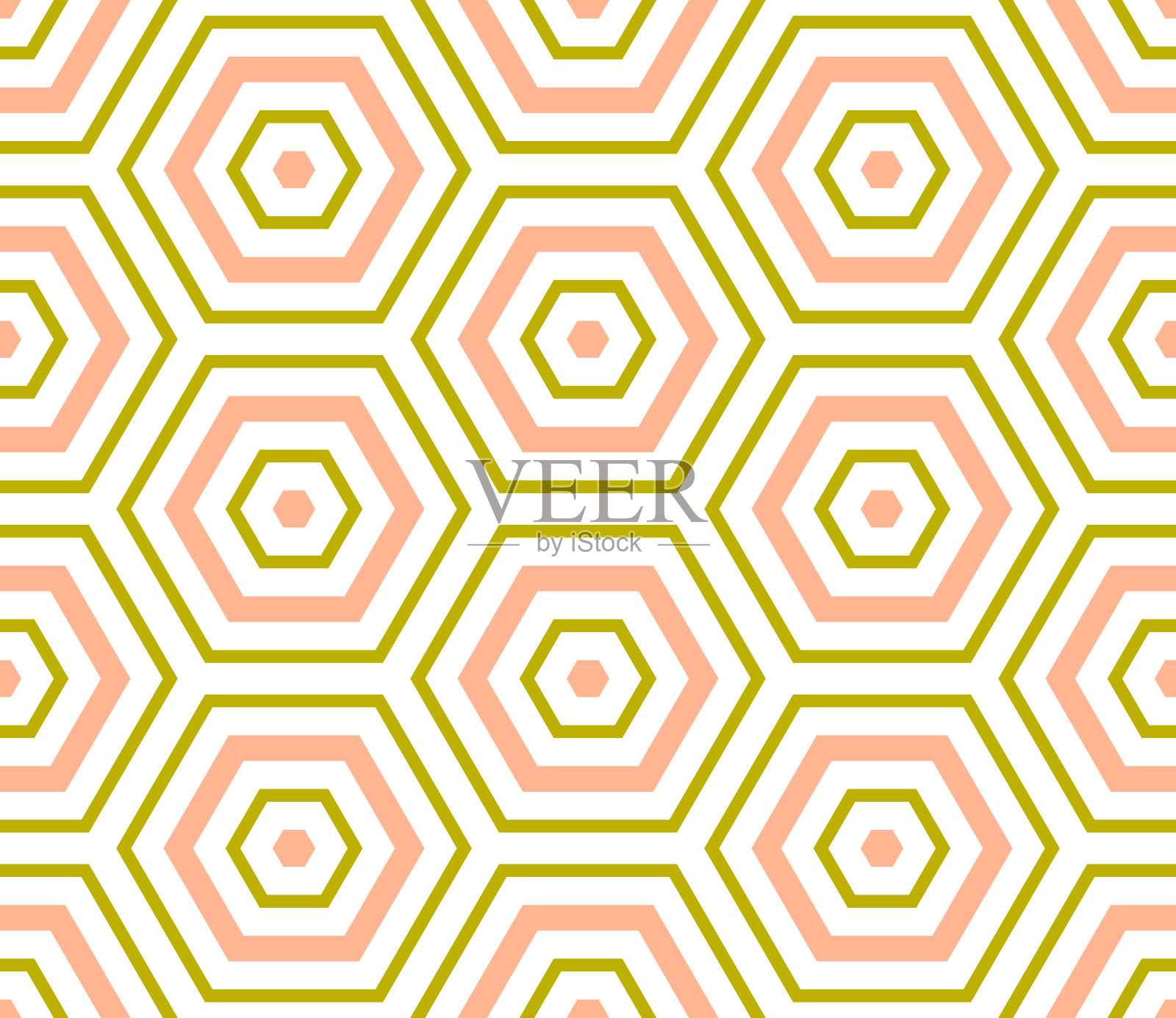 抽象六边形几何无缝图案。插画图片素材