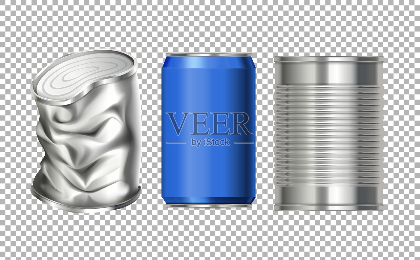 没有标签的铝罐插画图片素材