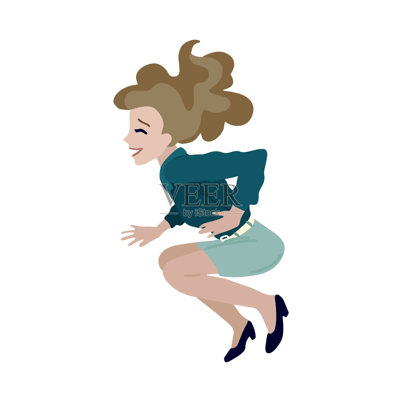 穿着便服的跳跃女人设计元素图片