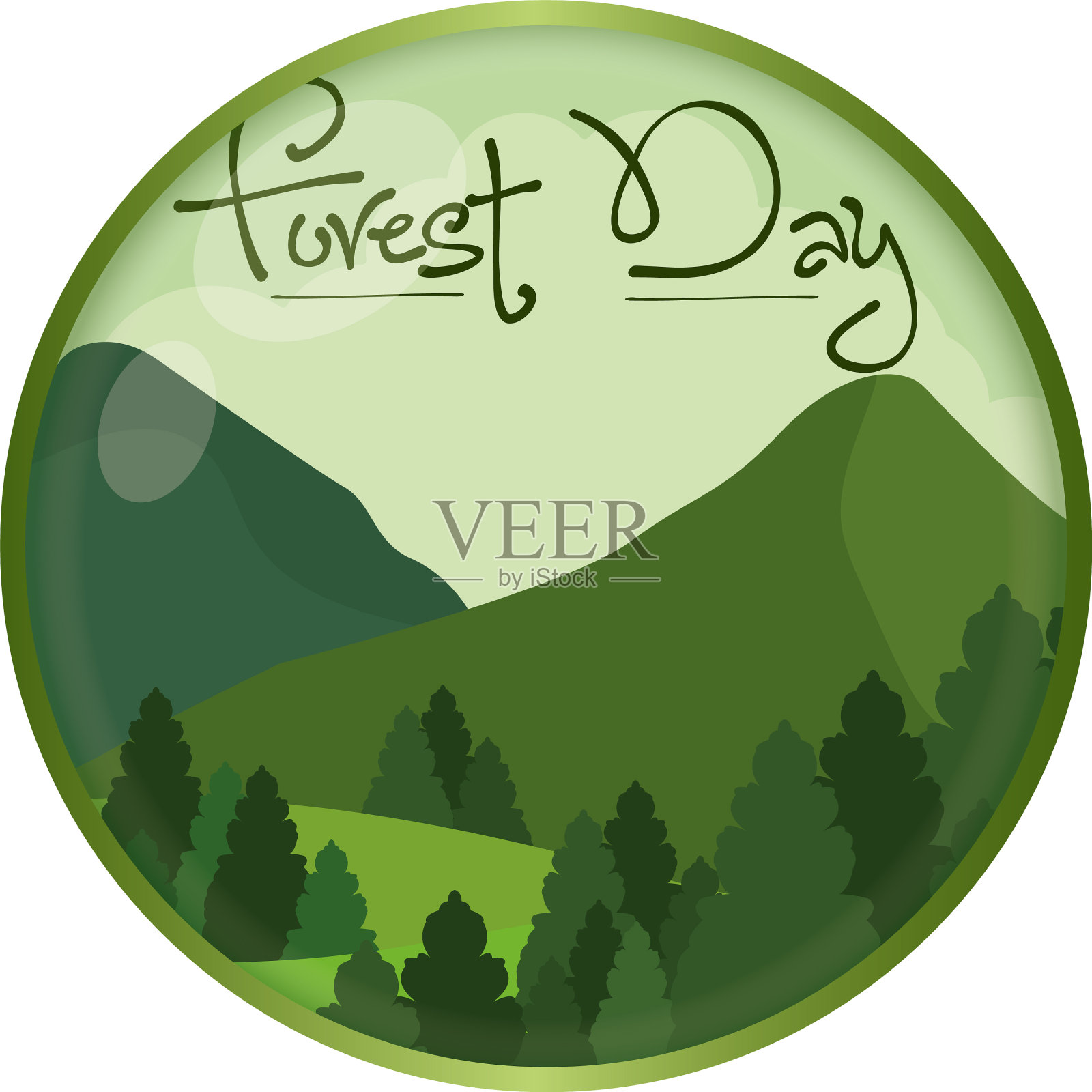 森林的一天插画图片素材