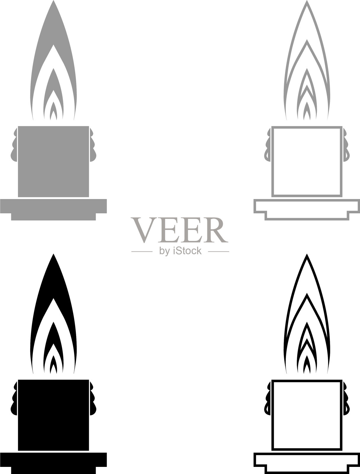 大热浪漫蜡烛大尺寸蜡概念插画图片素材