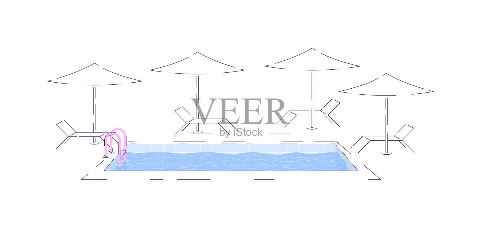 水池半平面RGB颜色矢量插图插画图片素材